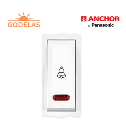Anchor Roma 10A Bell Push with Indicator - White